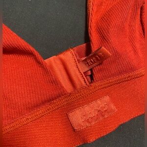 Limited Edition Size S Skims Cotton Rib Plunge Bralette Red